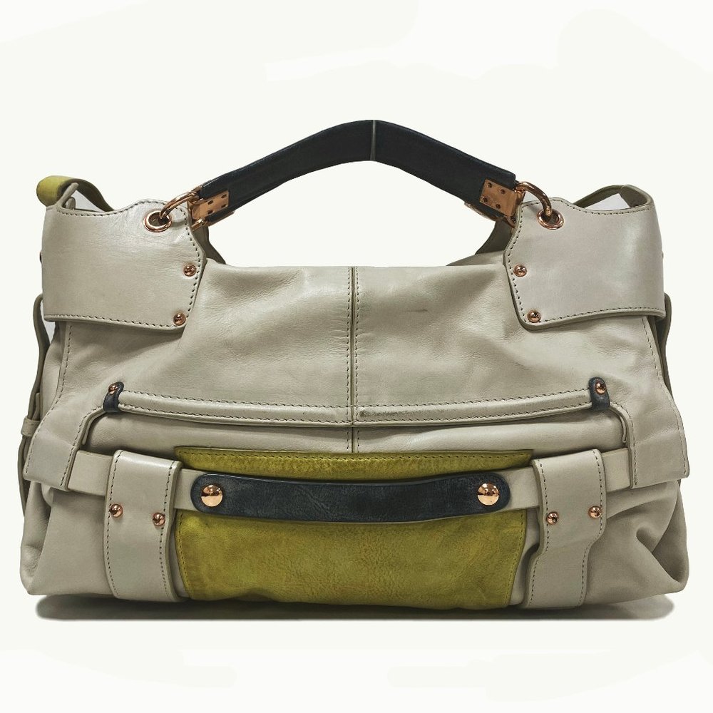 Kooba Camden Satchel Chalk Colorblock Leather Rose Gold Hardware Convertible - Picture 8 of 8